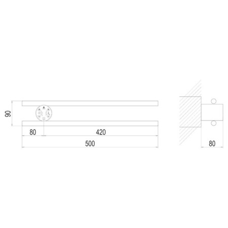 Terminus heated towel rail "Circle regiment" P2, 500x90 mm, chrome-6