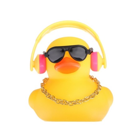 Duck with headphones, yellow color, with glasses-2