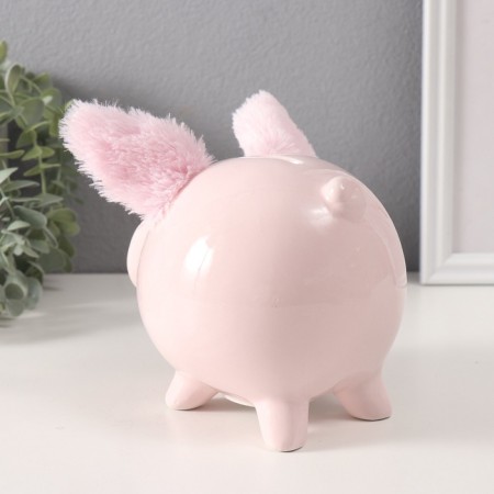 Piggy bank Ceramics "Pig with fluffy ears" 14.5x11.3x11.5 cm-3