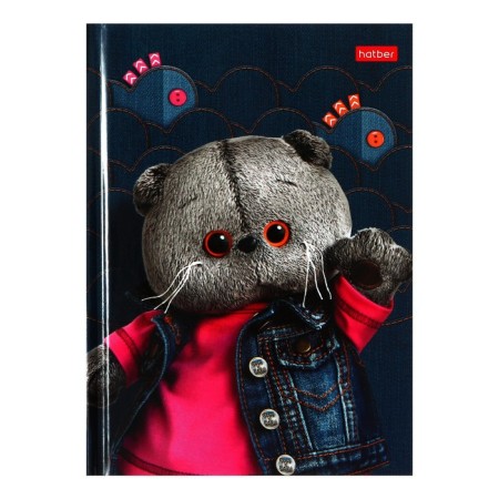 Notebook, A6, 48 sheets, in a cage, "Cat Basik", glossy lamination, an offset block 60g/m2