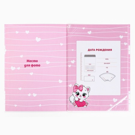 Folder for the birth certificate "Our Baby", pink for a girl, 23,1x30.7cm-2