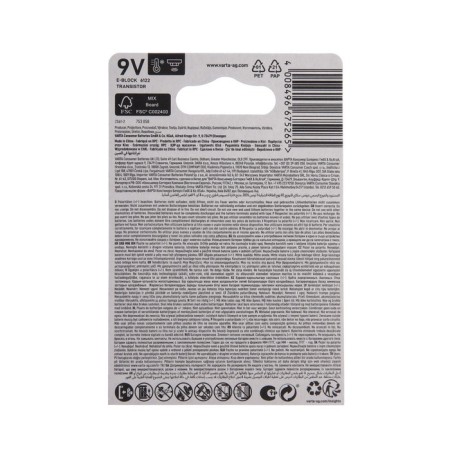 Battery Lithuanian Varta Ultra, 6FR22-1BL, 9V, Crohn, Blister, 1 pc.-1