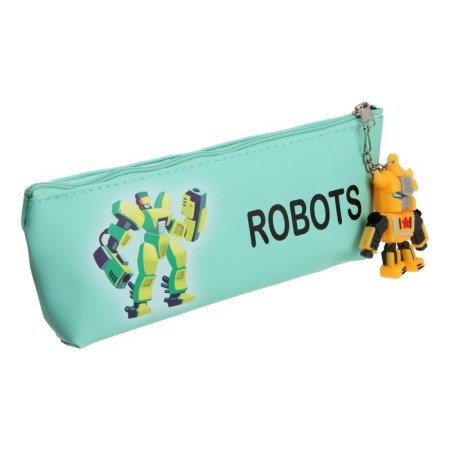 School pencil case on a zipper, with a suspension, "robot", mix-7