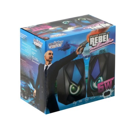 Computer speakers 2.0 Smartbuy Rebel, 6 W, USB, backlight, black-6