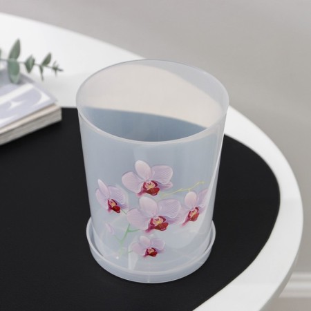 Pot for orchids with a pallet, 700 ml, color mix-1