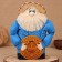 Charm - Brown Berendey with a piggy bank, h = 38 cm, mix