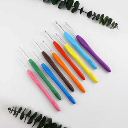 A set of hooks for knitting, d = 2-6 mm, 16 cm, 9 pcs, color colorful color-1