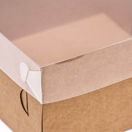 Confectionery packaging, craft with PVC lid, 17 x 17 x 8 cm-2