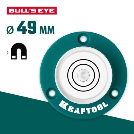 Magnetic level Kraftool Bulls Eye 34789, D = 49 mm, sensitivity 0.5 °, 49 mm