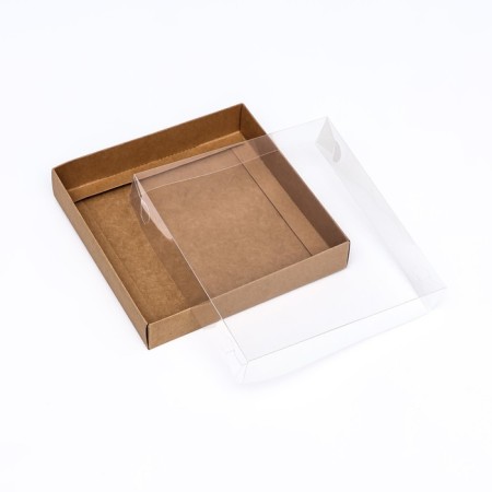 Confectionery packaging, craft with PVC lid, 16 x 16 x 3 cm-3