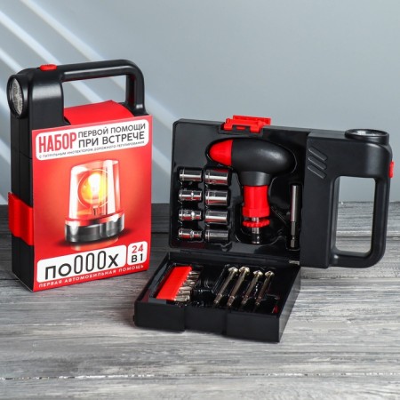 A set of tools in the first aid flashlight, 24 items-4