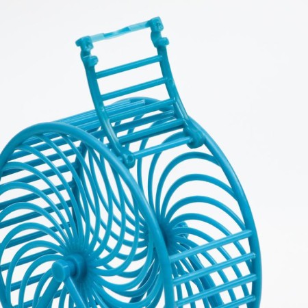 Rodent wheel on the base, plastic, 12.5 cm, blue-4