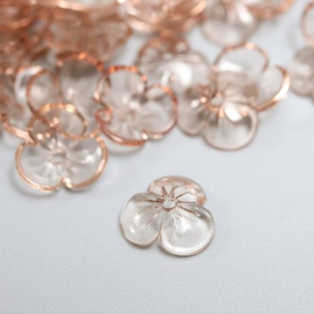 Beads for creativity Plastic "Busin hat" set 50 pcs Transparent caramel 0.4x1x1 cm-1