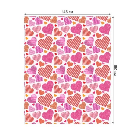 The tablecloth on the table “Many hearts”, rectangular, Saten, size 145x180 cm-1