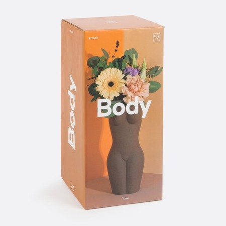 DOIY BODY flowers vase, 23 cm, black color-4
