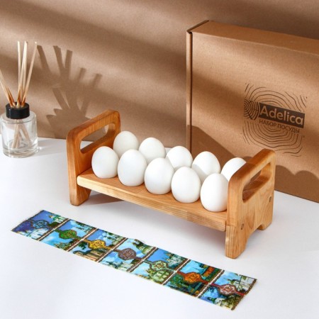 ADELICA Easter kit, eggs on the legs of 10 cells, thermal monklakes 7 pcs, birch-1