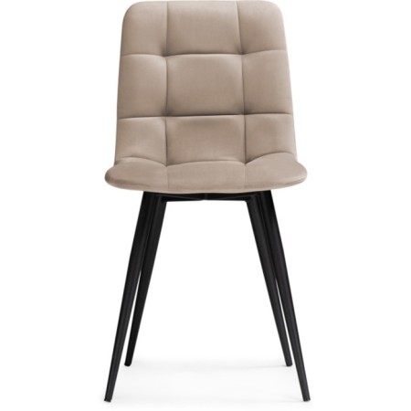 Stool on a metal frame chilli to metal/velor, black/beige 44x50x85 cm-1