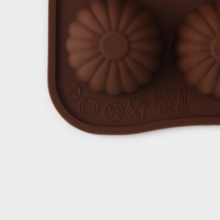 Form for chocolate “Assorted”, silicone, 21.5 × 10.4 × 1.5 cm, 15 cells, brown color-6
