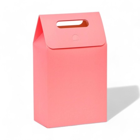 Box-pack with handle, pink, 27 x 16 x 9 cm