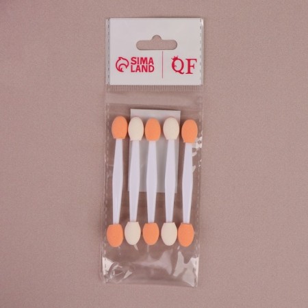Set of applicators for shadows, bilateral, 5 pcs, 7.5 cm, white color-3