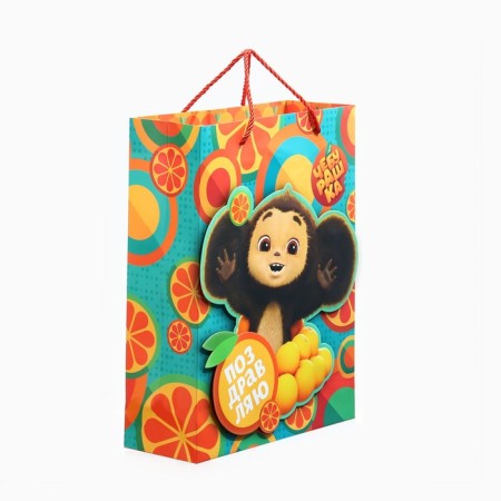 Gift package 3D "Congratulations" 40x31x11.5 cm, Cheburashka-1