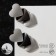 Earrings Metal "Trend" hearts, black-silver color