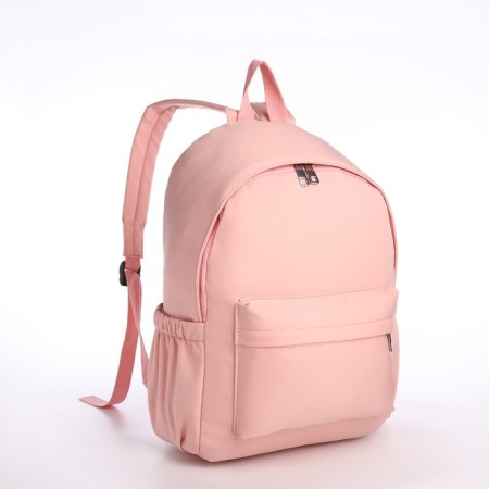 Young backpack from textiles on lightning, 4 pockets, pink color