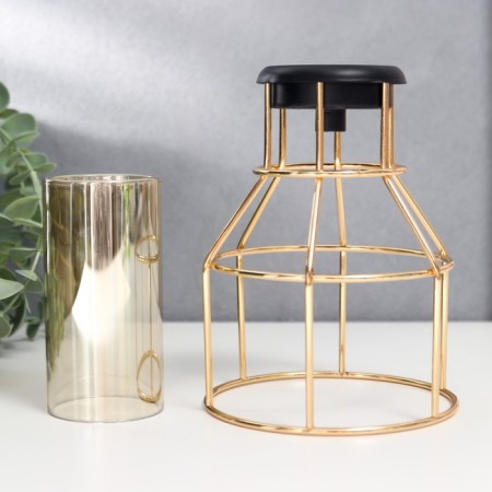 Summary Metal, glass for 1 candle "loft. Frame" gold 21x11x11 cm-5