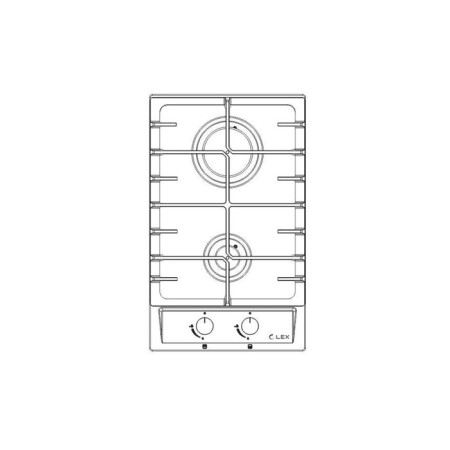 The hob Lex GVS 321 IX, gas, 2 burners, gas control, silver-1