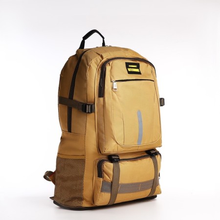A backpack with a lightning with an increase, 75l, 5 external pockets, sand color-4