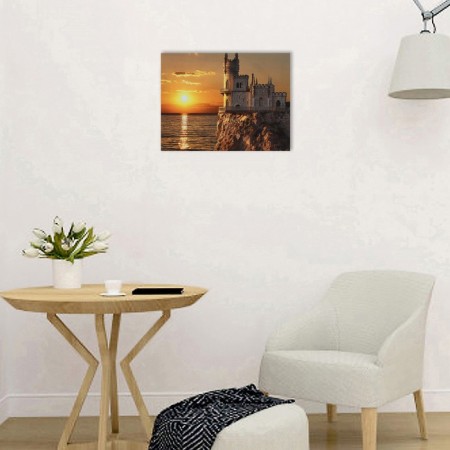 Picture on the canvas "Castle at sunset" 30x40 cm-1