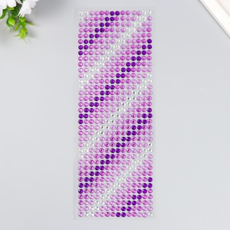 Sticker of rhinestone plastic "Pink-violet gradient" 30x10.5 cm-1
