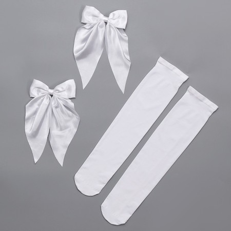 Carnival set "Smart high school student": apron river. 40–46, bows 2 pcs., Golf-16