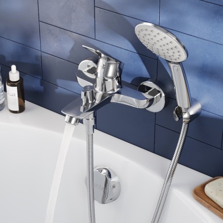 Santek bathtub "Taos", short surplus, with accessories, chrome-1