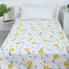 Smiley bedspread 150x210cm, b/s, calico 120g/m, HL 100%