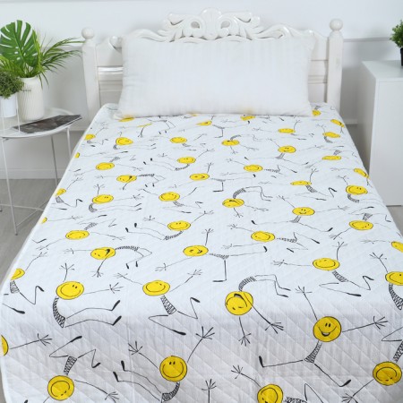 Smiley bedspread 150x210cm, b/s, calico 120g/m, HL 100%