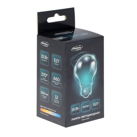Luazon Lighting, A60, 15 W, E27, 1350 lm, 3000 K, warm white lamp.-2
