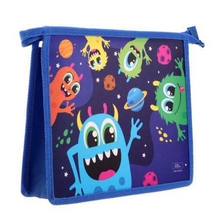Folder for notebooks A5, 190 x 230 x 50 mm, lightning from above, plastic, calligrata "monsters"-1