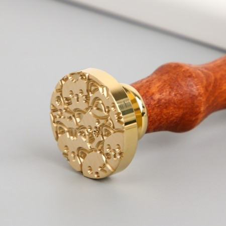 Printing for wax with a wooden handle "cats" 9x2.5x2.5 cm-3