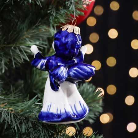 Souvenir on the Christmas tree "Angel", 11 cm, Gzhel-1