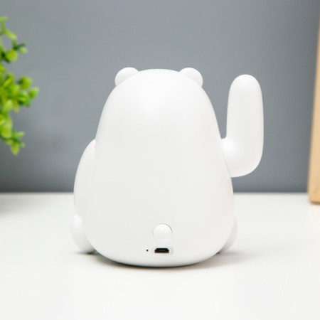 The nightlight "Mishka manki waves its paw" LED 6000K USB AKB white 11x9x11cm Risalux-5