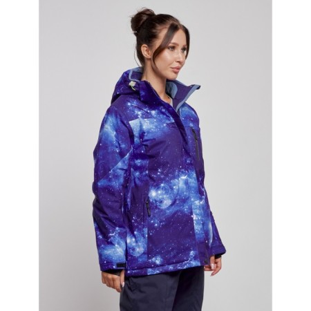 Ski jacket female winter, size 58, blue color-2