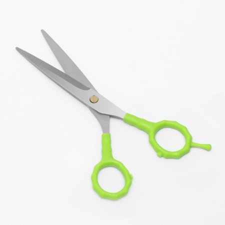 Hairdressers scissors with emphasis, blade - 7 cm, light/silver color-2