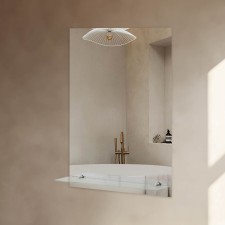 Wall mirror, 70 x50 cm, with a shelf, with 2 brackets