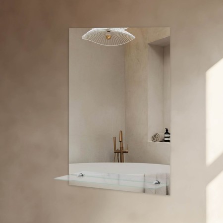 Wall mirror, 70 x50 cm, with a shelf, with 2 brackets