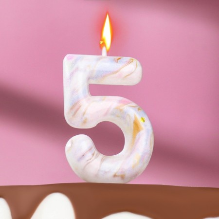 Candle in the “White Marble” cake, the number “5”, 5.5 cm