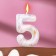 Candle in the “White Marble” cake, the number “5”, 5.5 cm