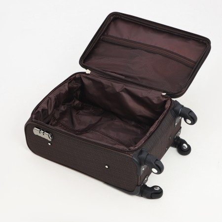 Small suitcase 20 "on lightning, code castle, with extension, brown color-8