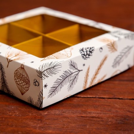 Box for sweets 4 pcs, 12.6 x 12.6 x 3.5 "New Year's toys"-2