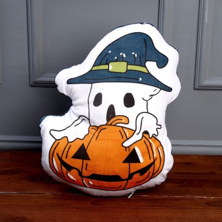Soft toy "Ghost" with pumpkin, white color-1